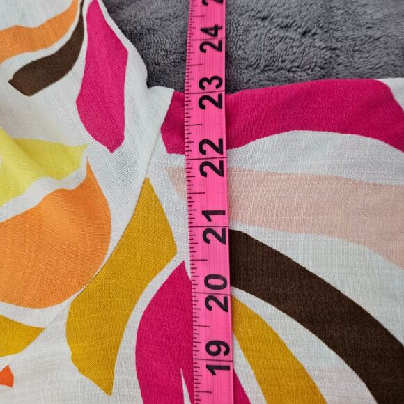 tabitha brown Women's Botanical Print Cover Up Shirtdress sz M - Picture 9 of 11